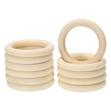 20 Pcs 70 Mm/2.8 Inch Wooden Ring for Crafting, Natural Wood Ring without Paint