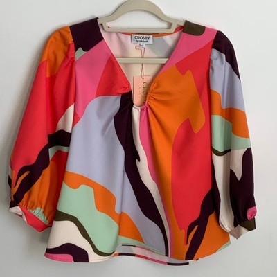 Crosby by Mollie Burch Alexis Top - Rocky Top Geometric NWT size XS