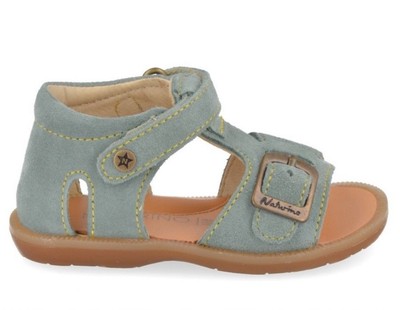 NWT NATURINO QUARZO Suede sandals with strap in Light Dusty Blue - Sz 6.5