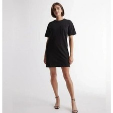 Quince 100% Organic Cotton Relaxed T-Shirt Dress in Black