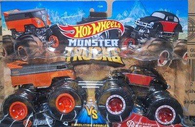 HOT WHEELS MONSTER TRUCKS DEMOLITION DOUBLES 'DRAGBUS / VW BEETLE