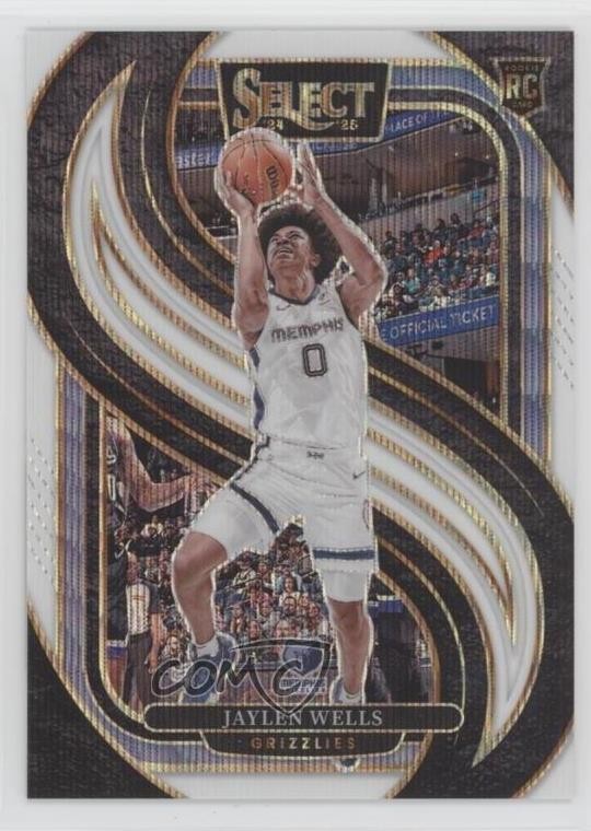 2024-25 Panini Select Premier Level White Wave Prizm 10/99 Jaylen Wells #188 6q5