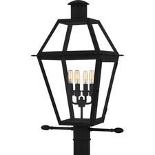 Earth Black Outdoor Post Lantern from the Rue De Royal Collection