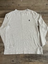 POLO RALPH LAUREN Gray Long Sleeve T SHIRT Med 10-12 BOYS KIDS