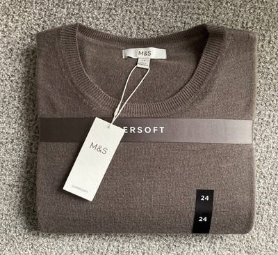 NEU M&S Damen Muskat superweicher Strickpullover Größe 24
