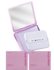 Oil Blotting Paper - 300 Sheets with Mirror, Puff 1 Count Pack of 3 , C