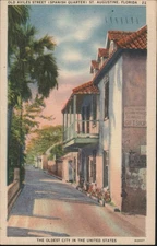 Aviles Street,Spanish Quarter-St. Augustine,FL Tichnor 1945 & Mrs. Clarence Nass