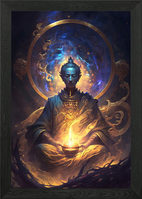 Cosmic Buddha Framed Wall Art Poster Canvas Print Picture