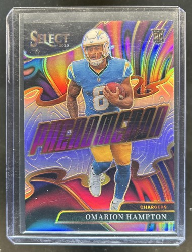 2025 Panini Select Omarion Hampton Phenomenon RC Silver Prizm #15 Chargers