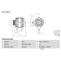 Bosch 0 986 041 490 Generator