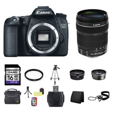 Canon EOS 70D Digital SLR Camera w/18-135mm Lens 16GB Full Kit