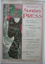 Plakat Plakat Philadelphia Sunday Press Lithography entoilé 1895 art nouveau