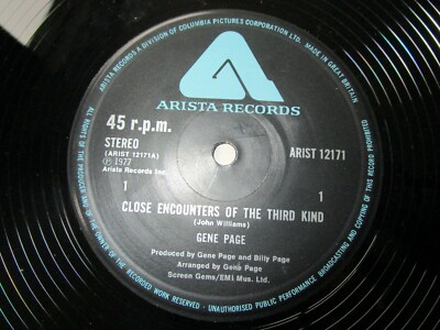 Gene Page Close Encounters Of The Third Kind Arist 12171 UK Vinyl 12inch Single 