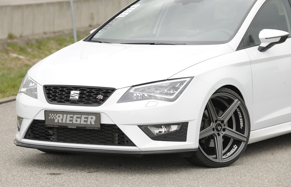 Seat Leon 5f Spiegelkappen Rieger CUP Spoilerlippe SCHWARZ Für