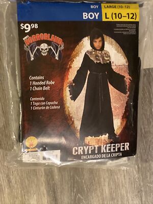 New Crypt Keeper or Monk Boys Halloween 2PC Costume Kids Child suze L (10-12)