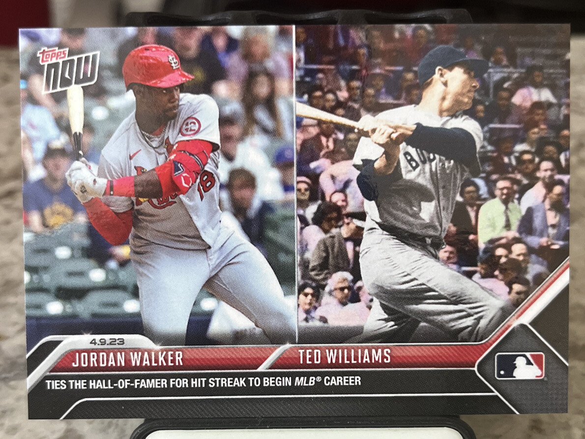 Jordan Walker Cardinals Ties Ted Williams Hit Streak 2023 Topps Now #87 Base SP