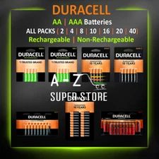 Duracell 4/8/10/16 AA OR AAA Batteries lot Rechargeable NiMH OR Non-Rechargeable