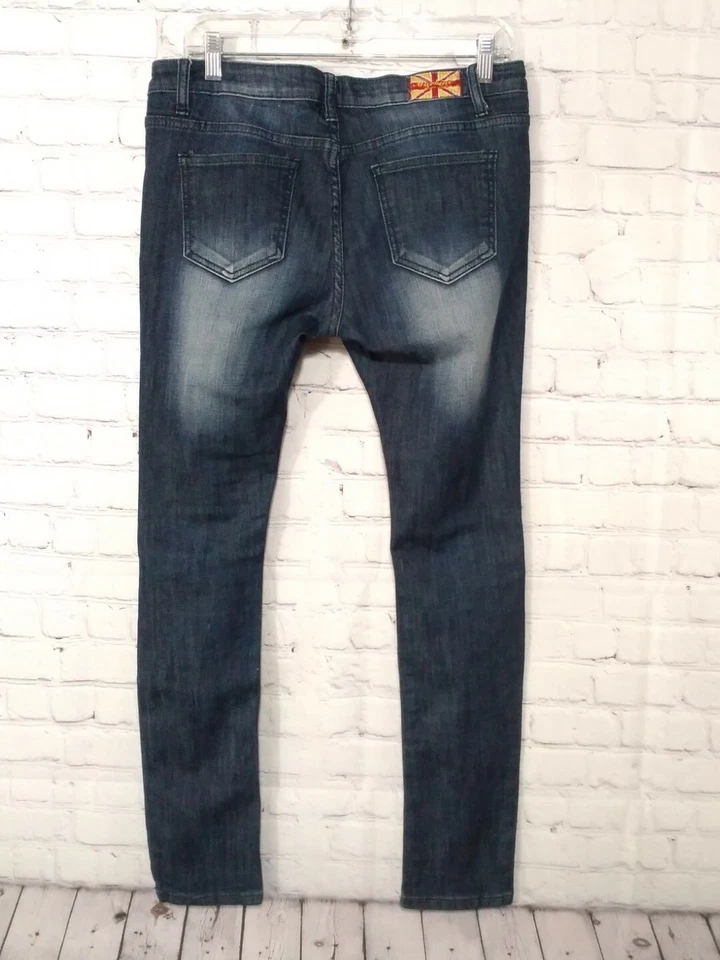 Machine Nouvelle Jeans Women's Size 31 Low Rise Distressed Medium Blue (31x30) - Image 3 of 4