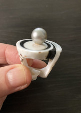 Handcrafted Tahitian Shell Ring with Tahitian Pearl Unique Island Jewelry