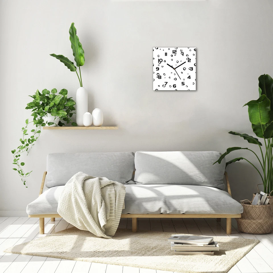 Horloge Murale En Verre moderne Simple Dots scandinave 30x30 - Photo 2/4