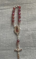 VIRGEN De GUADALUPE Auto Car Rear View Mirror Rosary Glass Beads