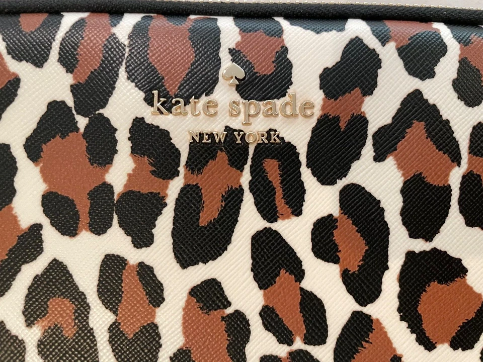 Kate Spade Madison Spotted Leopard Universal Size Laptop Sleeve, brown, cream, - Image 4 of 4
