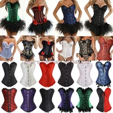 Women Lace Overbust Corset Lingerie Corsette The Hen Night Party Sexy Tutu Skirt