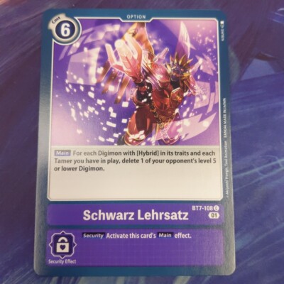 Digimon CCG Next Adventure Schwarz Lehrsatz BT7-108C