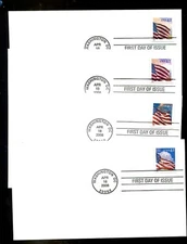 US FDC # 4232-4235 42c Four Seasons Flags none 4 FDC's  2008, 9p1435