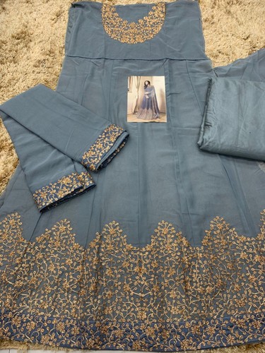 Bollywood Anarkali Suit Wear Salwar Kameez Designer Indian Pakistani Suit Gown - Picture 4 of 7