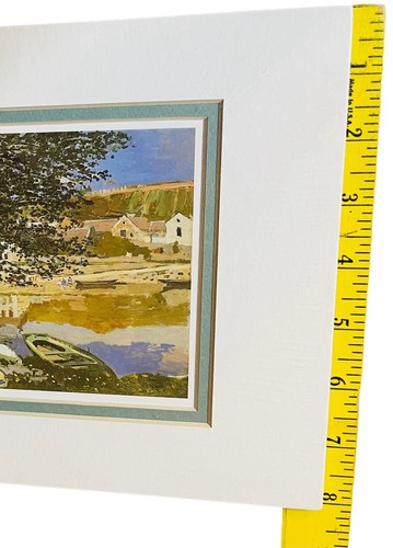 MONET PRINT ON SEINE BENNECOURT 1868 ART INSTITUTE CHICAGO MATTED SEALED 1989 - Picture 5 of 6