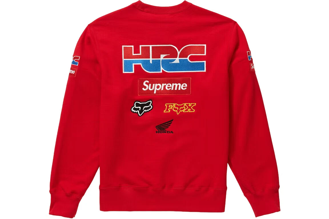 Supreme Honda Fox Racing Crewneck Red Large FW19 BRAND NEW - SHIPS FAST!