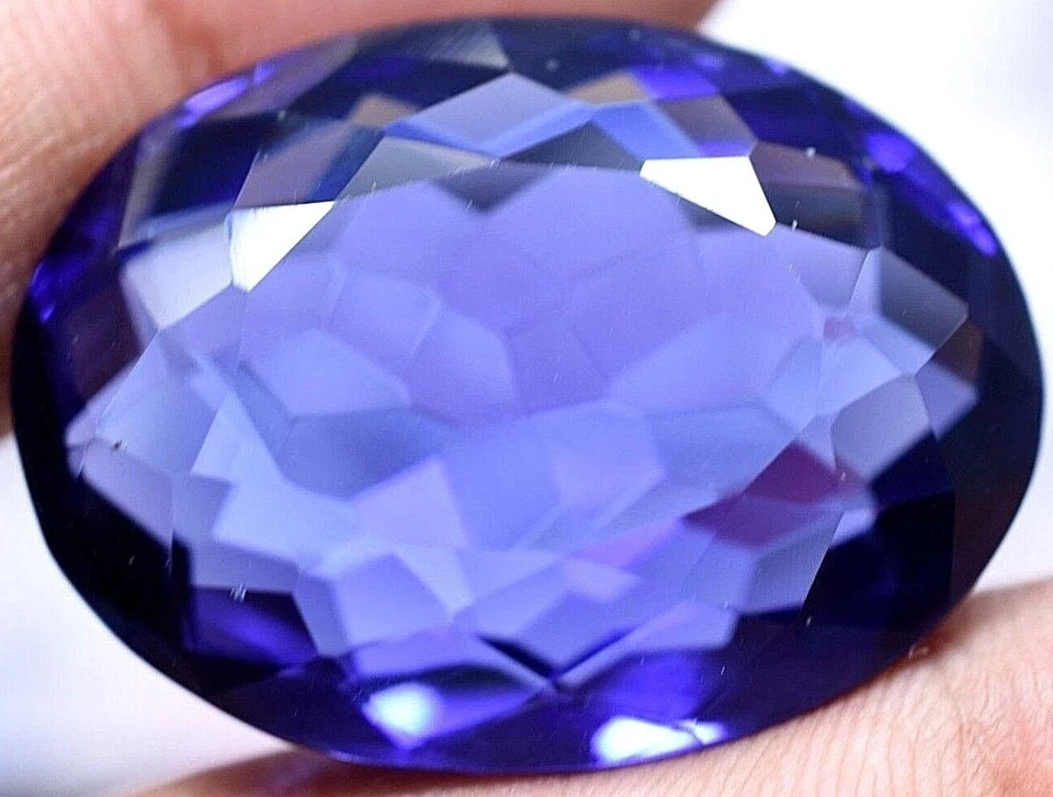 Lab Created 64.60 Ct Violet Blue Tanzanite GGL Certified Sparkling Gemstone - Image 3 of 4