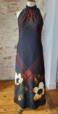 Robe longue de soirée Robe de cocktail vintage 70 evening dress T42/44 sz L/XL - Photo 1/4