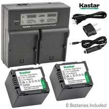 LCD Dual Charger & 2 Battery Panasonic CGR-DU21 SDR-H280 SDR-H288 VDR-D100 D105