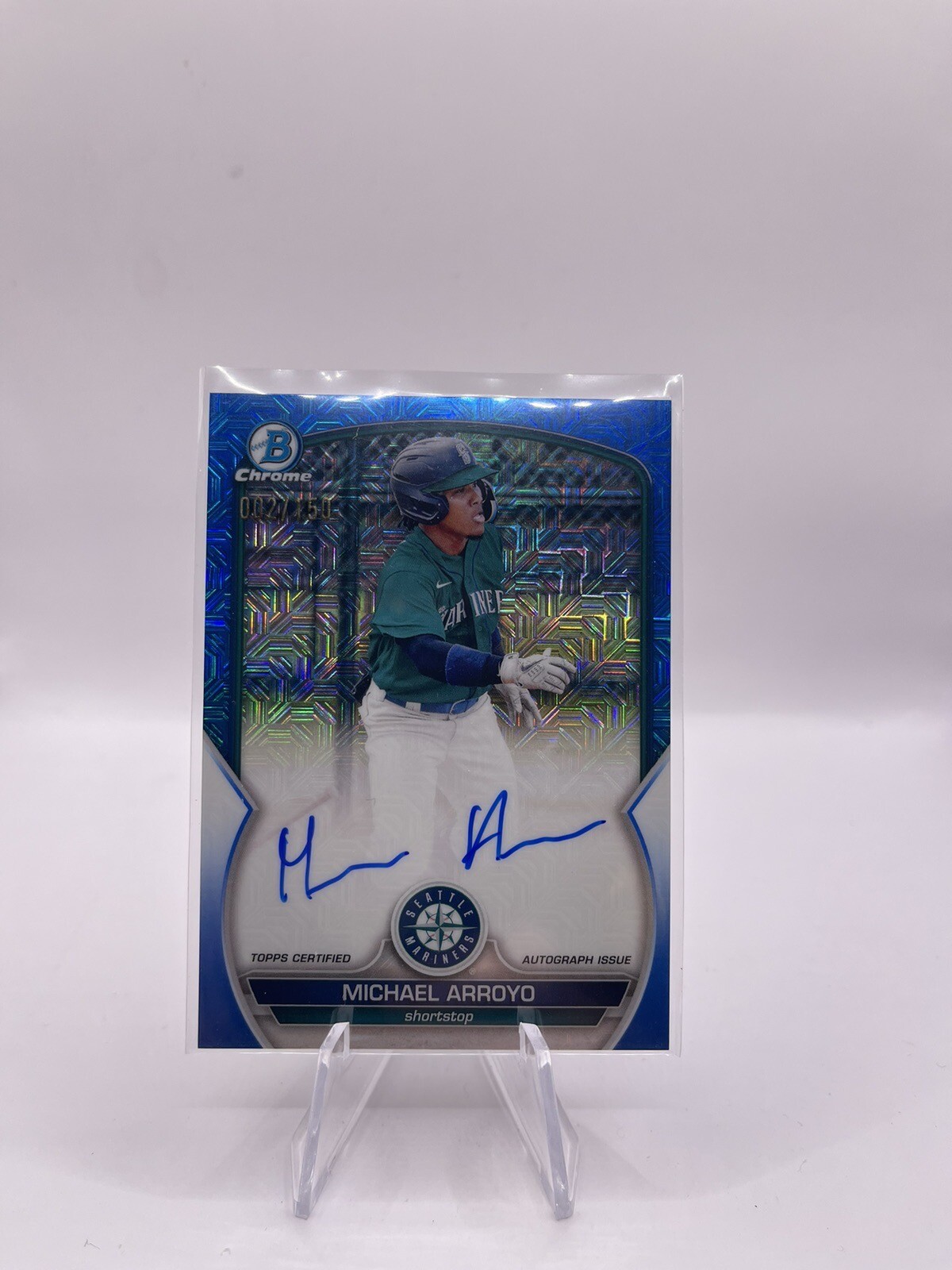 2023 Bowman Chrome Mega Box Blue Mojo Michael Arroyo Autograph 002/150 #BMA-MA 