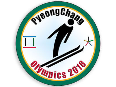 8cm 2xAufkleber Sticker Decal Farbe Pyeongchang Olympic Ski Jumping F2667