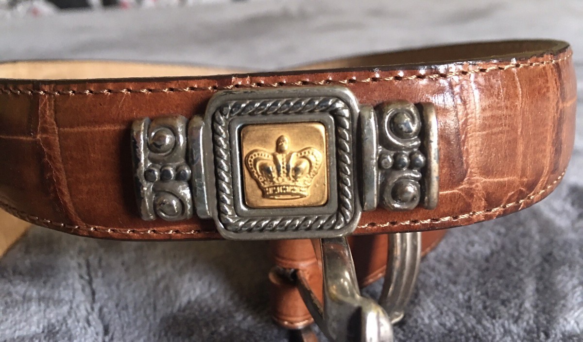 Ceinture Brighton Museum En Cuir Vintage Bleue - Taille 74/84 Cm, Authentique, Pour Femme