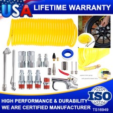 Air Compressor Kit 1/4 Inch NPT Air Tool Kit with 1/4 Inch x25Ft Coil Nylon Hose