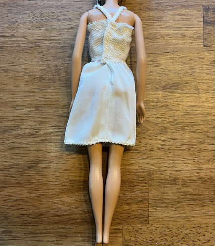 Mattel Barbie Clothes Vintage WHITE Summer Sun Casual Wedding MINI DRESS No Doll - Picture 4 of 5