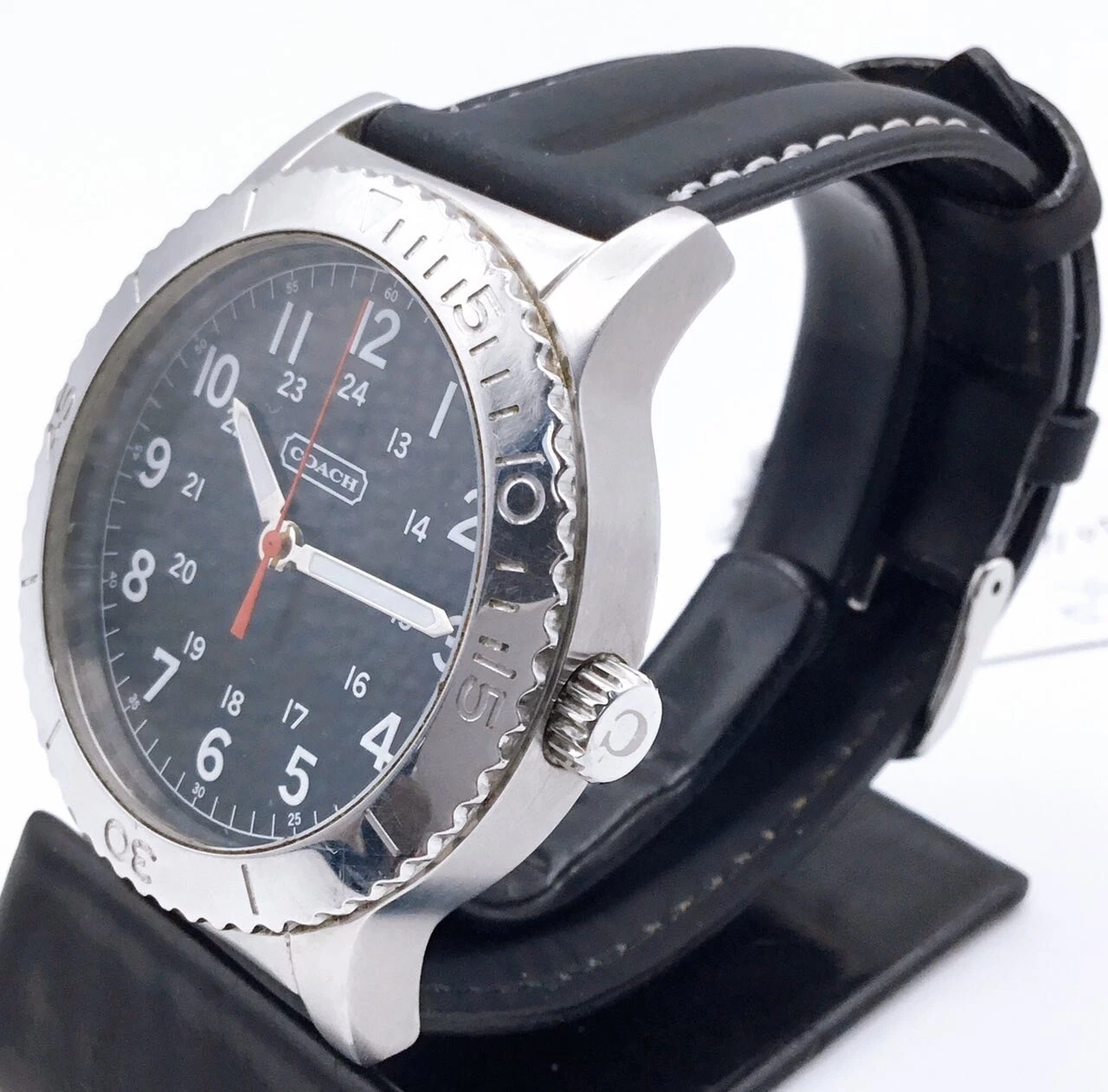 Coach Autore 'Ottime Condizioni' Uomo CA 70.2.14.0711 Pelle Metallo Nero Argento