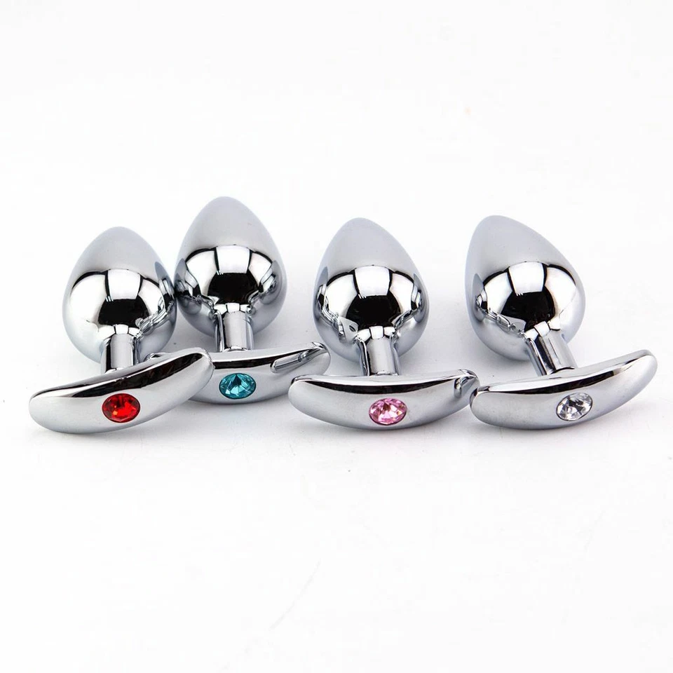 S/M/L Set Sex Toy For Women Men Couples Metal Jewel Anal Butt Plug STAINLESS New - Image 4 of 4