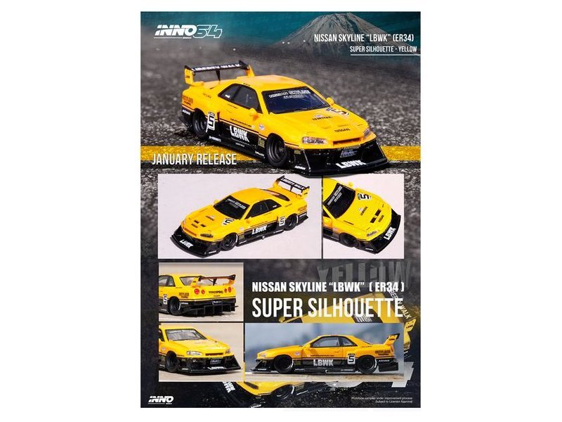 NISSAN Skyline (ER34) LBWK - Super Silhouette - yellow / black
