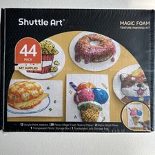 Shuttle Art Magic Foam Texture Painting Kit 44 Pack Non-Toxic & Acid Free