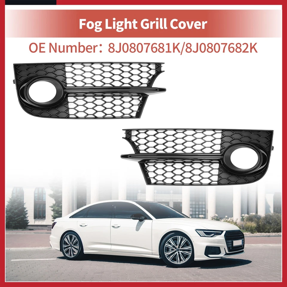 Fog Light Grill Front Fog Light Cover Inserts for Audi TTS Quattro No.8J0807681K - Изображение 2 из 4