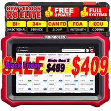 2025 KINGBOLEN K8 Elite Car OBD2 Scanner Diagnostic Tool Key Coding Full System