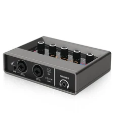 USB Audio Interface Compact Mixer with Instrument Input Slim