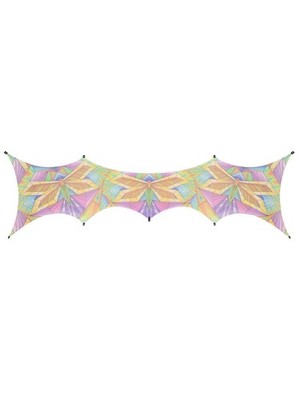 PSYWORK Schwarzlicht Segel Mesh Spandex Neon Polygon Dragonfly Stage II 2x6m