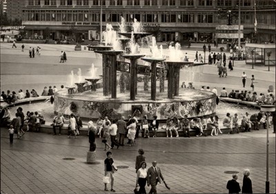 RPPC Fountain Alexanderplatz Berlin Germany vintage postcard b399
