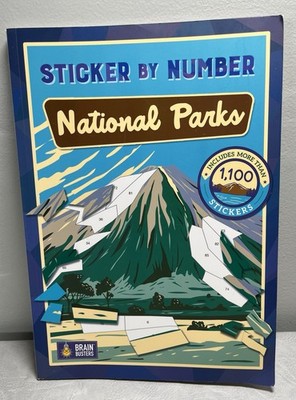 National Parks Sticker by Number Book Brain Busters Parragon 1100 Stickers